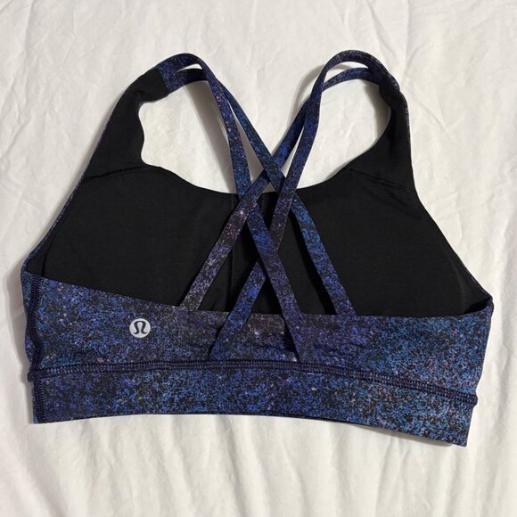 EXCELLENT Lululemon Energy Sports Yoga Bra Nulux Medium Support Purple Blue 4 - Picture 4 of 10